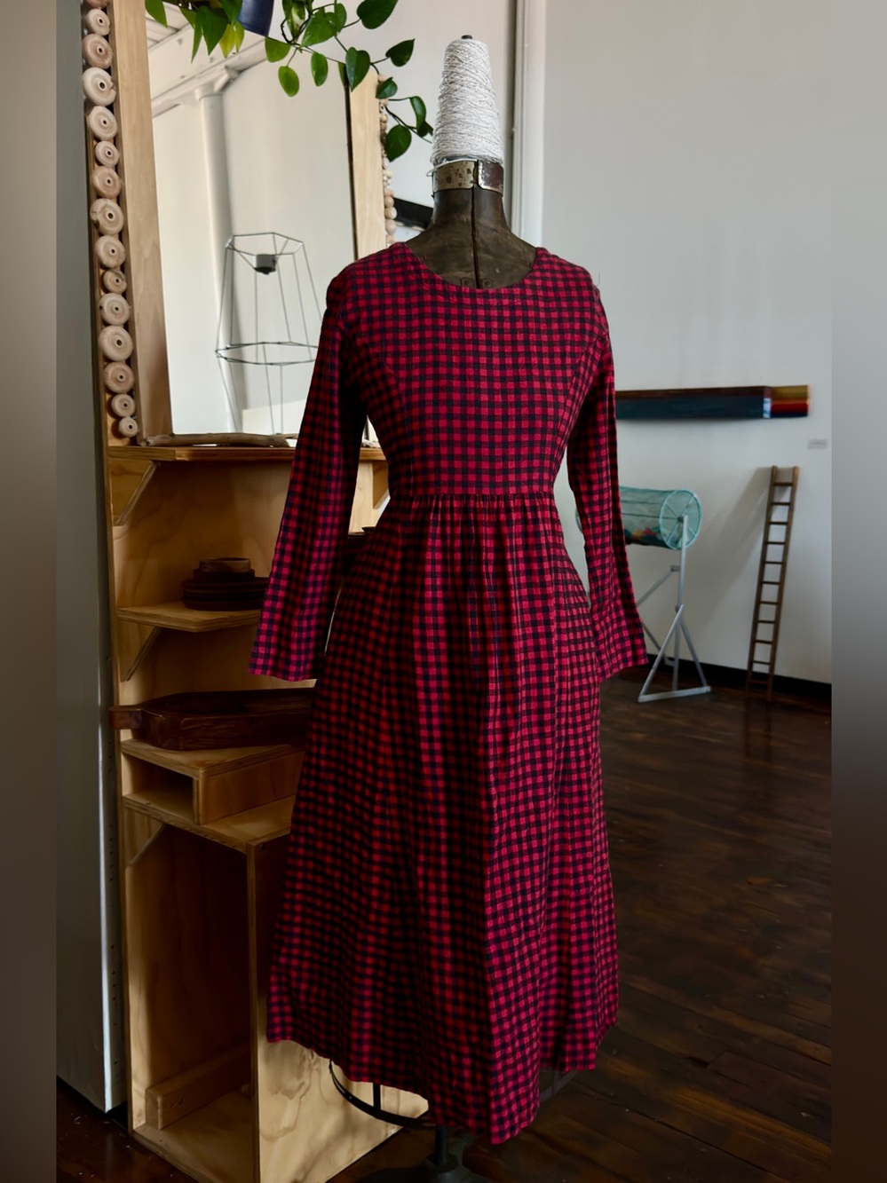 vintage flannel buffalo plaid dress